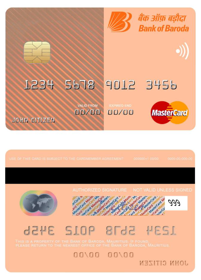 Mauritius Bank of Baroda mastercard